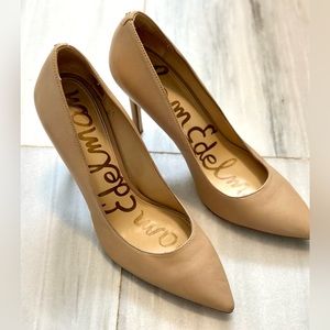 Sam Edelman heels. Beige leather. Size 9.